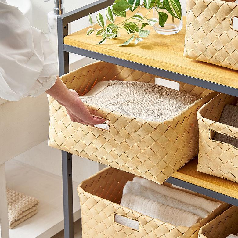 かご バスケット 洗える 持ち手付き ポリエチレン製 丸洗い 白樺かご ボックス ランドリー 収納 おむつストッカー おしゃれ 韓国 インテリア 西海岸 d-66 | ELEMENTS（インテリア） | 04