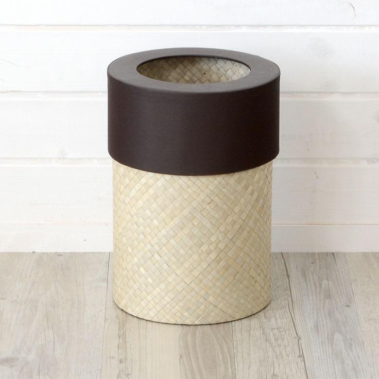 ごみ箱 おしゃれ ゴミ箱 レザー 天然素材 ダストボックス ボックス フタつき パンダン 編み目 シンプル アジアン 四角 ナチュラル アジア工房 db-117 | ELEMENTS（インテリア） | 02
