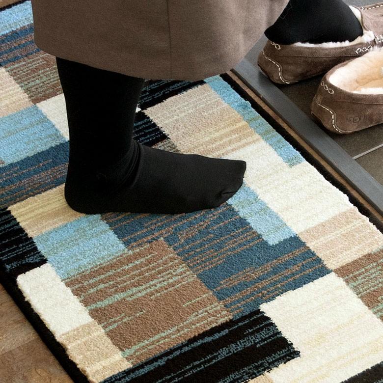 キッチンマット 玄関マット 約45×120cm モザイク柄 パッチワーク柄 ラグマット 台所 おしゃれ オールシーズン 長方形 新生活 引っ越し 絨毯 幾何学  eg83033 | ELEMENTS（インテリア） | 02