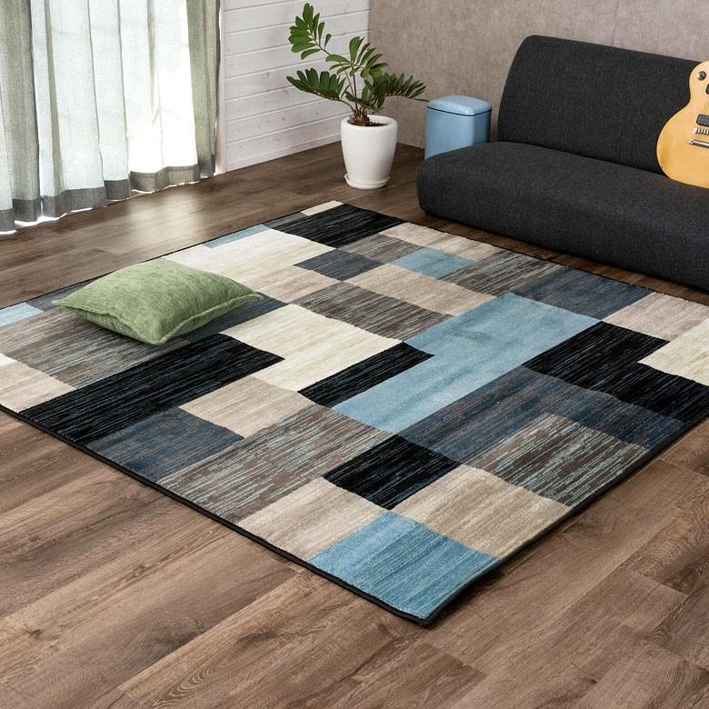 ラグ ラグマット 約185×185cm モザイク柄 パッチワーク柄 ホット ラグ ラグマット 約185×185cm モザイク柄 パッチワーク柄 ホット