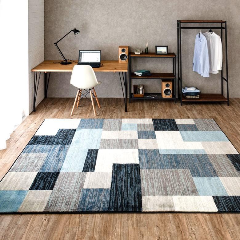 ラグ ラグマット 約200×250cm モザイク柄 パッチワーク柄 ホット ラグ ラグマット 約200×250cm モザイク柄 パッチワーク柄 ホット