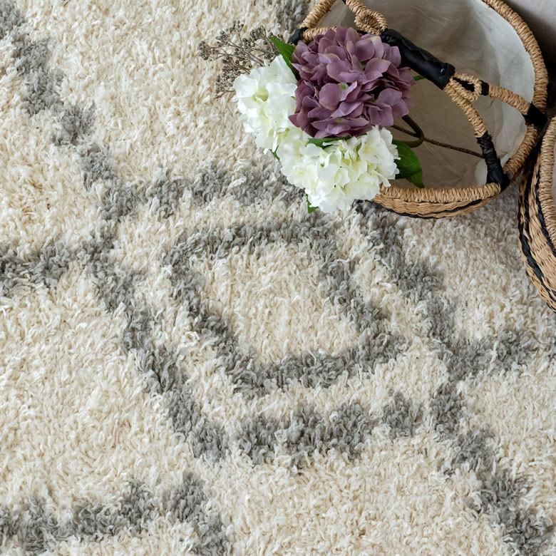 ラグ マット カーペット 約130×190cm エジプト製 ダイヤ柄 モノトーン ベニオワレン風 敷物 絨毯 北欧 インテリア eg84040 | ELEMENTS（インテリア） | 05