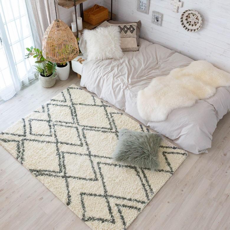 ラグ マット カーペット 約130×190cm エジプト製 モロッカン柄 ベニオワレン風 モノトーン ジグザグ 敷物 絨毯 北欧 インテリア eg84041 | ELEMENTS（インテリア） | 14