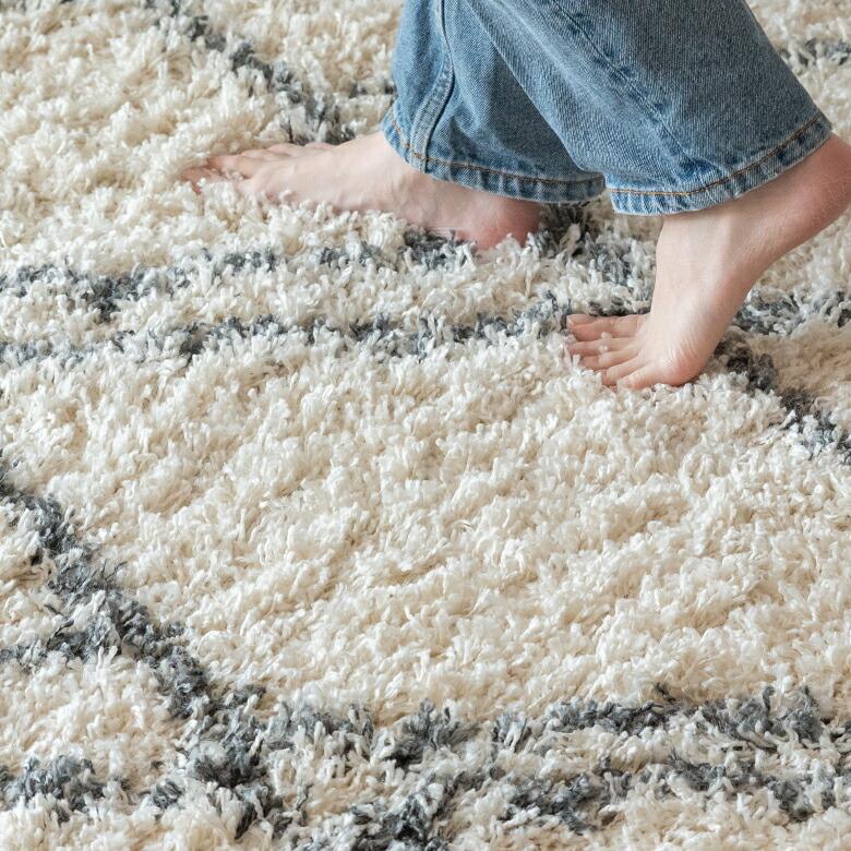 ラグ マット カーペット 約130×190cm エジプト製 モロッカン柄 ベニオワレン風 モノトーン ジグザグ 敷物 絨毯 北欧 インテリア eg84041 | ELEMENTS（インテリア） | 07