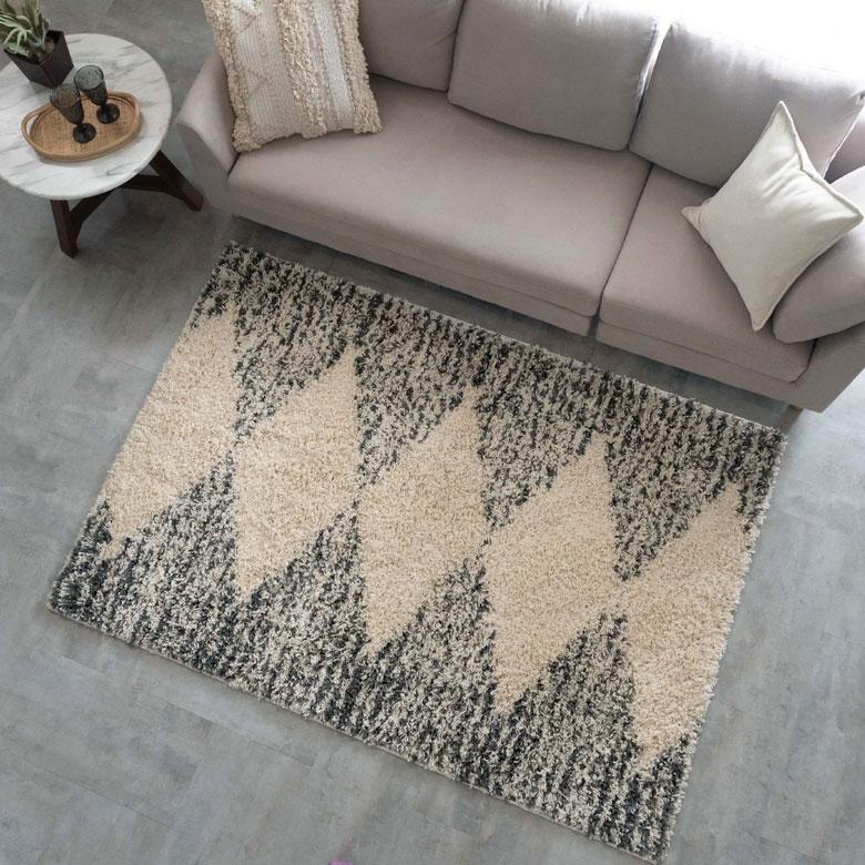 ラグ マット カーペット ダイヤ柄 ダイヤモンド 約130×190cm エジプト製 ベニオワレン風 白黒 BOHO 敷物 絨毯 北欧 インテリア eg84044 | ELEMENTS（インテリア） | 12