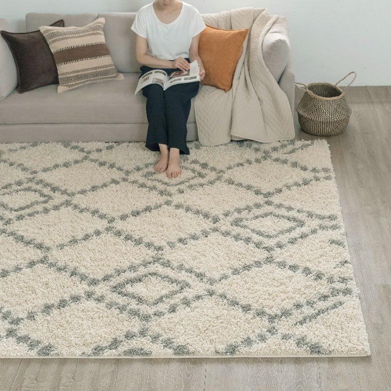 ラグ ラグマット 約 200×250cm ベニオワレン風 エジプト製 アイボリー カーペット 長方形 おしゃれ 絨毯 じゅうたん オールシーズン eg84046 | ELEMENTS（インテリア） | 17