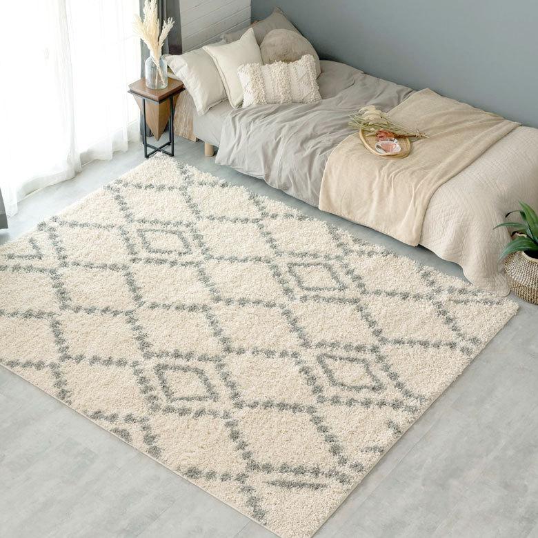 ラグ ラグマット 約 200×250cm ベニオワレン風 エジプト製 アイボリー カーペット 長方形 おしゃれ 絨毯 じゅうたん オールシーズン eg84046 | ELEMENTS（インテリア） | 18