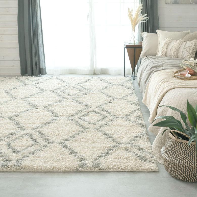 ラグ ラグマット 約 200×250cm ベニオワレン風 エジプト製 アイボリー カーペット 長方形 おしゃれ 絨毯 じゅうたん オールシーズン eg84046 | ELEMENTS（インテリア） | 05