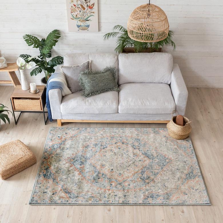 ラグ マット カーペット 約130×190cm エジプト製 メダリオン柄 ウィルトン織 敷物 絨毯 北欧 インテリア eg84050 | ブランド登録なし | 07