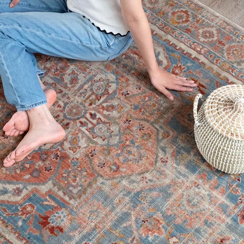 ラグ マット カーペット 約130×190cm エジプト製 メダリオン柄 ウィルトン織 敷物 絨毯 北欧 インテリア eg84051 | ブランド登録なし | 01