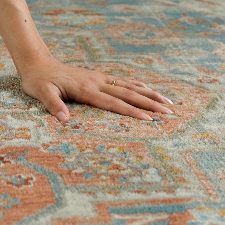 ラグ マット カーペット 約130×190cm エジプト製 メダリオン柄 ウィルトン織 敷物 絨毯 北欧 インテリア eg84051 | ブランド登録なし | 02