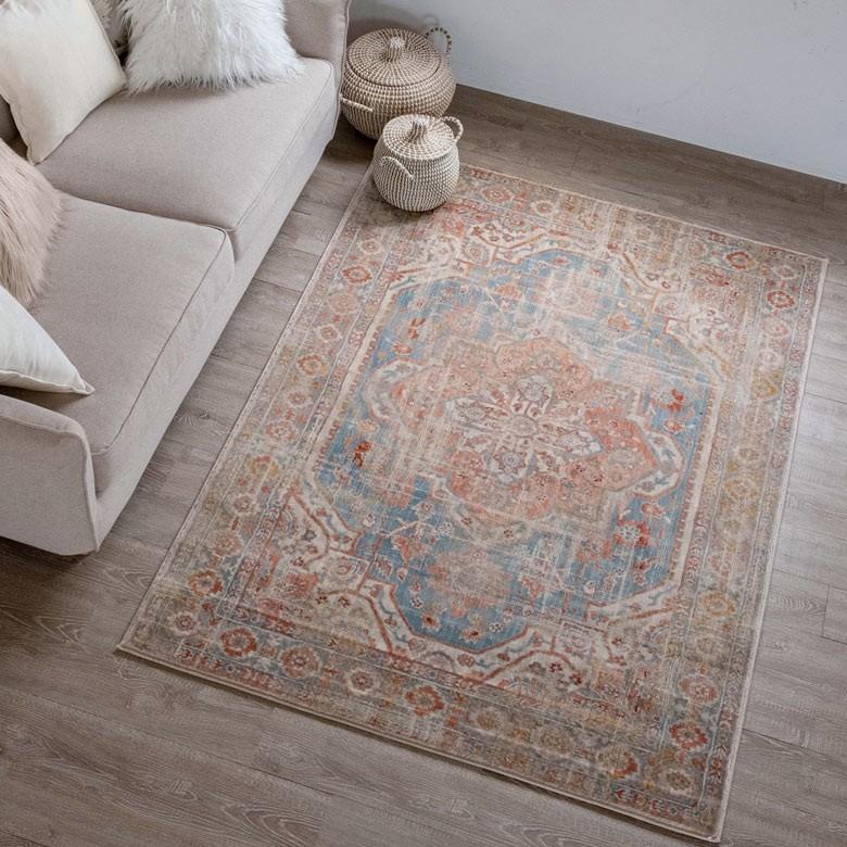 ラグ マット カーペット 約130×190cm エジプト製 メダリオン柄 ウィルトン織 敷物 絨毯 北欧 インテリア eg84051 | ブランド登録なし | 03