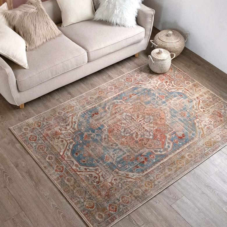 ラグ マット カーペット 約130×190cm エジプト製 メダリオン柄 ウィルトン織 敷物 絨毯 北欧 インテリア eg84051 | ブランド登録なし | 04