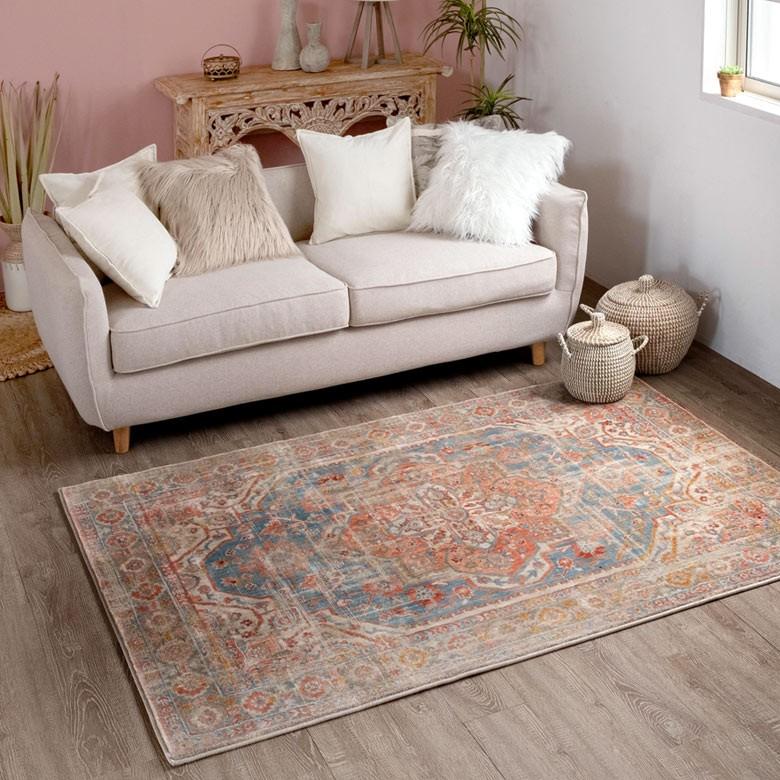 ラグ マット カーペット 約130×190cm エジプト製 メダリオン柄 ウィルトン織 敷物 絨毯 北欧 インテリア eg84051 | ブランド登録なし | 09