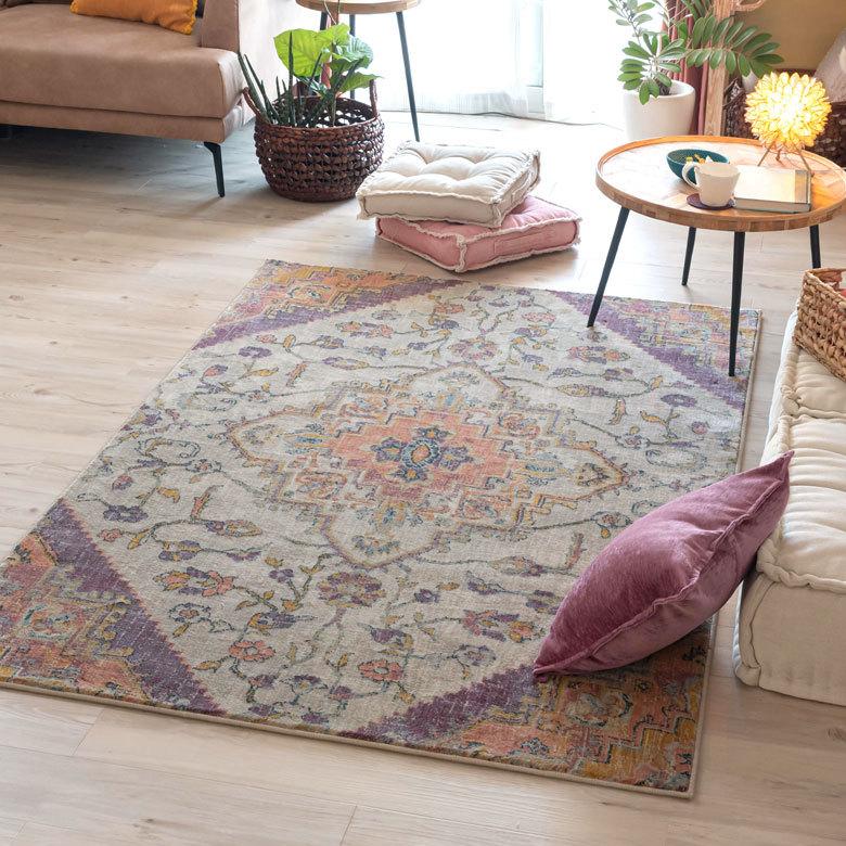 ラグ ラグマット 約 130×190cm ベニオワレン風 エジプト製 長方形 ペルシャ 絨毯風 オリエンタル アンティーク風  eg84052 | ブランド登録なし | 18