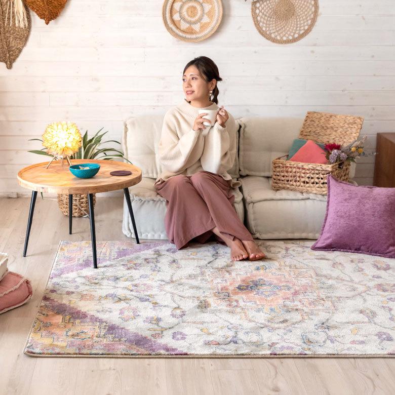 ラグ ラグマット 約 130×190cm ベニオワレン風 エジプト製 長方形 ペルシャ 絨毯風 オリエンタル アンティーク風  eg84052 | ブランド登録なし | 03