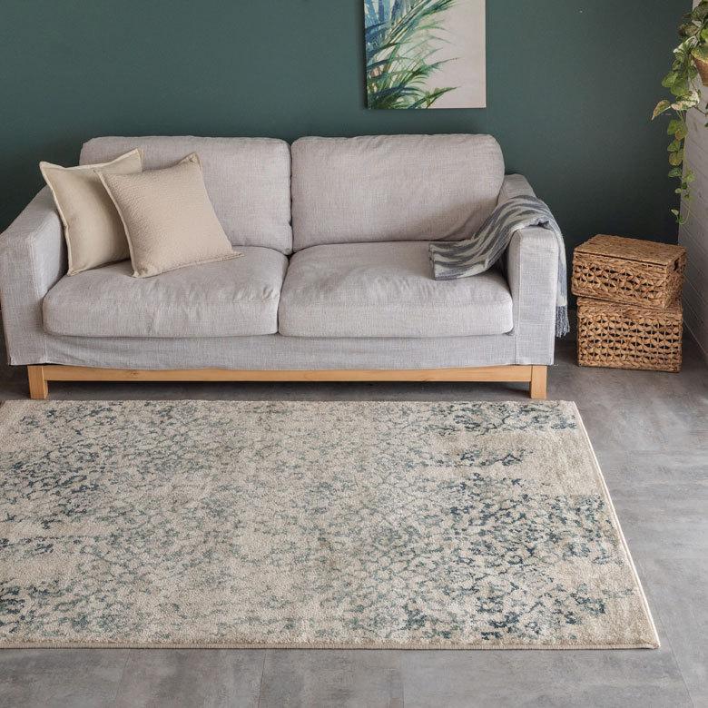 ラグ マット エジプト製 ペルシャ フラワー 花 アンティーク風 絨毯 じゅうたん カーペット おしゃれ 敷物 ヴィンテージ風 オリエンタル 柄  西海岸  eg84103 | ELEMENTS（インテリア） | 01