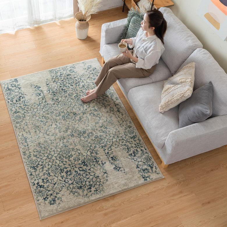 ラグ マット エジプト製 ペルシャ フラワー 花 アンティーク風 絨毯 じゅうたん カーペット おしゃれ 敷物 ヴィンテージ風 オリエンタル 柄  西海岸  eg84103 | ELEMENTS（インテリア） | 02