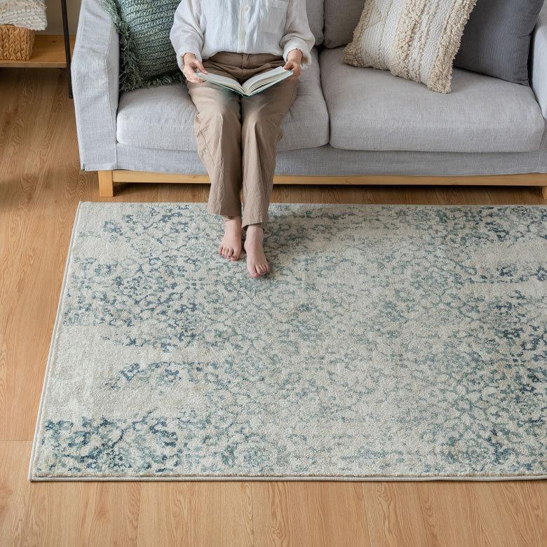 ラグ マット エジプト製 ペルシャ フラワー 花 アンティーク風 絨毯 じゅうたん カーペット おしゃれ 敷物 ヴィンテージ風 オリエンタル 柄  西海岸  eg84103 | ELEMENTS（インテリア） | 07