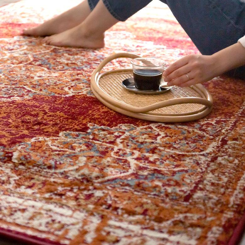 ラグ マット 約 130×190cm ペルシャ 絨毯 風 アンティーク風 カーペット 長方形 おしゃれ オールシーズン クラシック エスニック オリエンタル eg8410 | ELEMENTS（インテリア） | 17