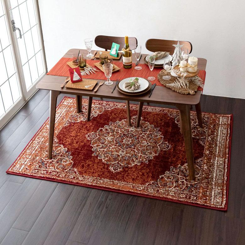 ラグ マット 約 130×190cm ペルシャ 絨毯 風 アンティーク風 カーペット 長方形 おしゃれ オールシーズン クラシック エスニック オリエンタル eg8410 | ELEMENTS（インテリア） | 21