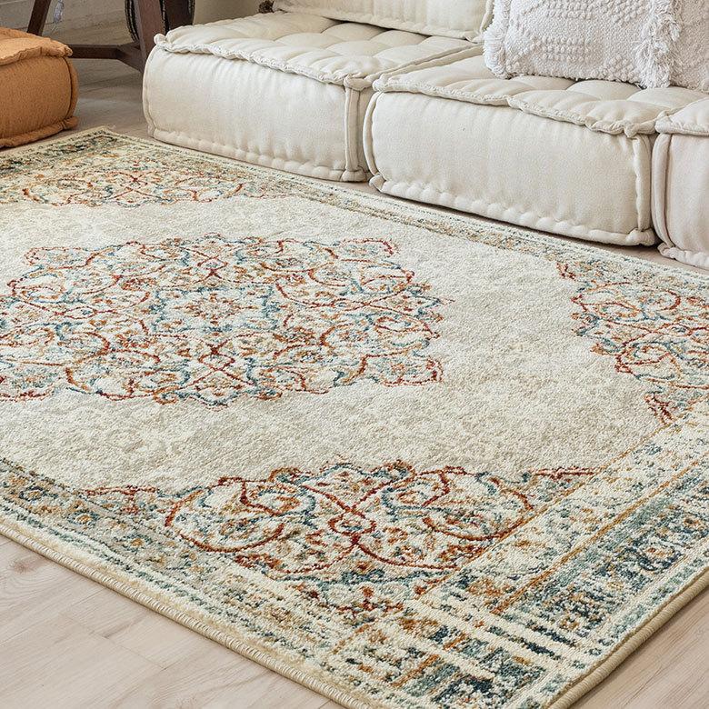 ラグ マット 約 130×190cm ペルシャ 絨毯 風 アンティーク風 カーペット 長方形 おしゃれ オールシーズン クラシック エスニック オリエンタル eg8410 | ELEMENTS（インテリア） | 09