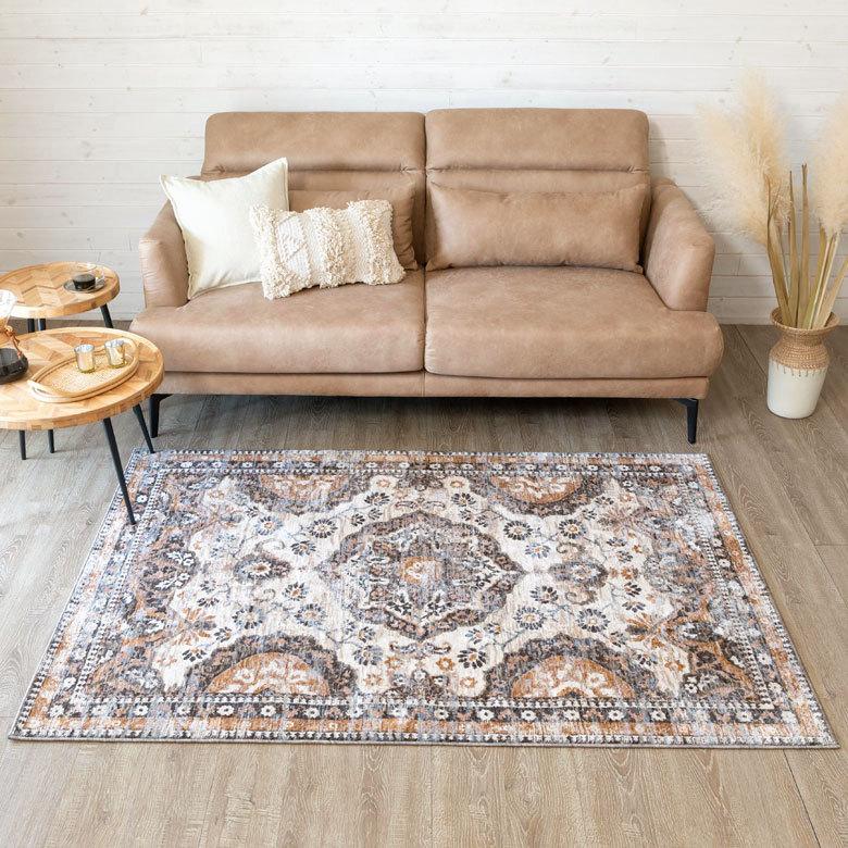 ラグ マット オリエンタル柄 ペルシャ 約130×190cm 長方形 絨毯 メダリオン アンティーク カーペット おしゃれ 敷物 eg84110 | ELEMENTS（インテリア） | 15