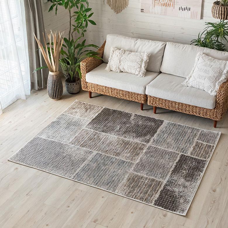 ラグ マット 約 130×180cm ペルシャ 絨毯 風 幾何学模様 ラグ マット 約 130×180cm ペルシャ 絨毯 風 幾何学模様