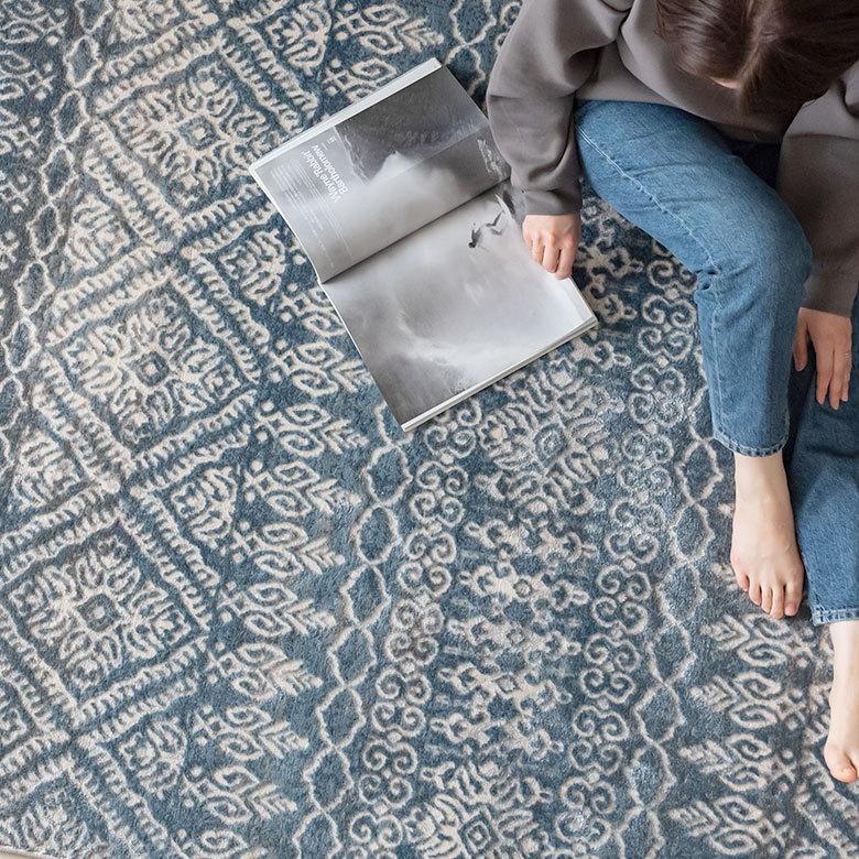 ラグ マット 約 130×190cm ペルシャ 絨毯 風 アンティーク風 カーペット 長方形 おしゃれ オールシーズン エレガント エスニック オリエンタル eg84120 | ELEMENTS（インテリア） | 02