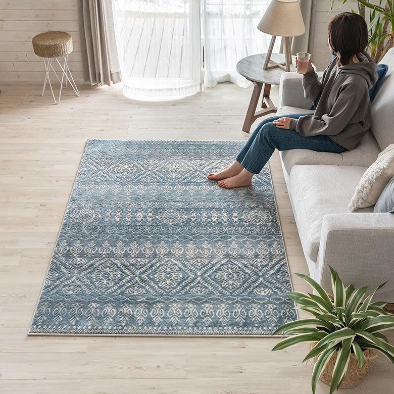 ラグ マット 約 130×190cm ペルシャ 絨毯 風 アンティーク風 カーペット 長方形 おしゃれ オールシーズン エレガント エスニック オリエンタル eg84120 | ELEMENTS（インテリア） | 07