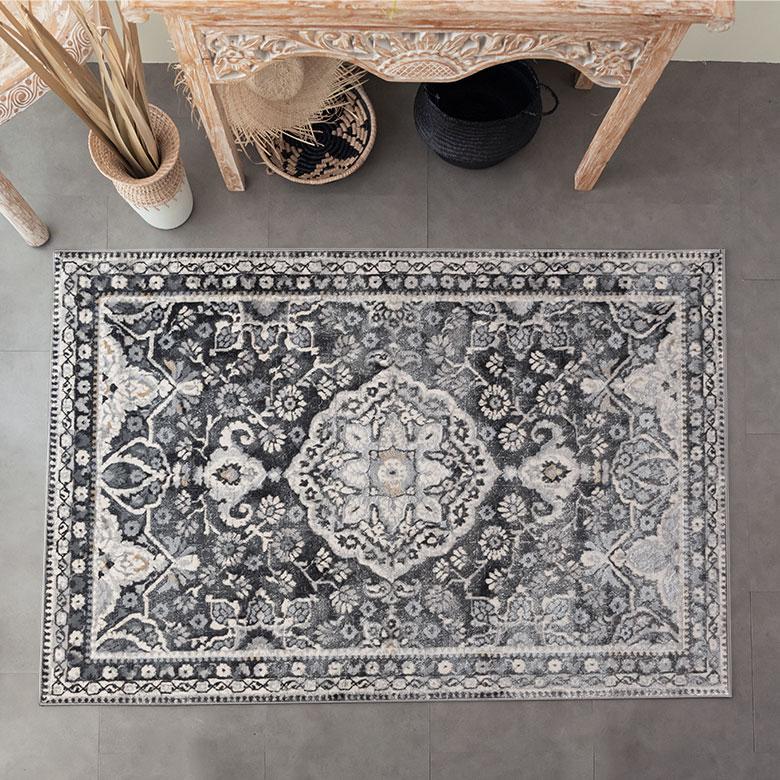 ラグ マット 約 130×190cm ペルシャ 絨毯 風 幾何学模様 アンティーク風 カーペット おしゃれ オールシーズン クラシック エスニック オリエンタル eg84121 | ELEMENTS（インテリア） | 15