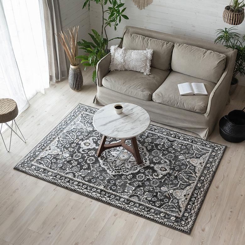 ラグ マット 約 130×190cm ペルシャ 絨毯 風 幾何学模様 アンティーク風 カーペット おしゃれ オールシーズン クラシック エスニック オリエンタル eg84121 | ELEMENTS（インテリア） | 18