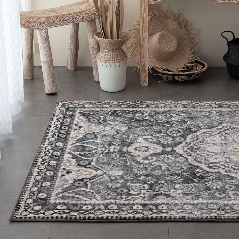 ラグ マット 約 130×190cm ペルシャ 絨毯 風 幾何学模様 アンティーク風 カーペット おしゃれ オールシーズン クラシック エスニック オリエンタル eg84121 | ELEMENTS（インテリア） | 03