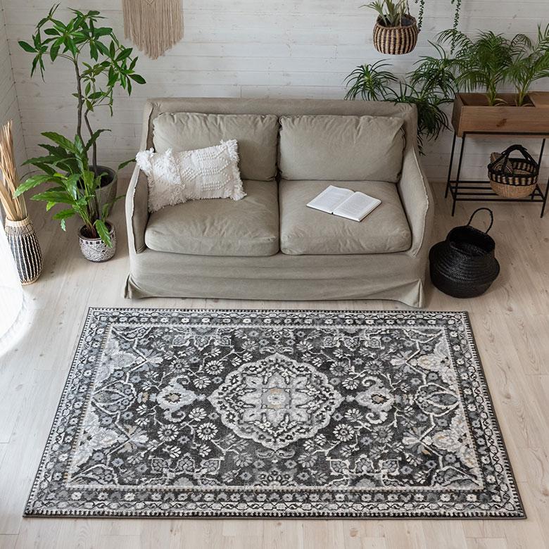 ラグ マット 約 130×190cm ペルシャ 絨毯 風 幾何学模様 アンティーク風 カーペット おしゃれ オールシーズン クラシック エスニック オリエンタル eg84121 | ELEMENTS（インテリア） | 05