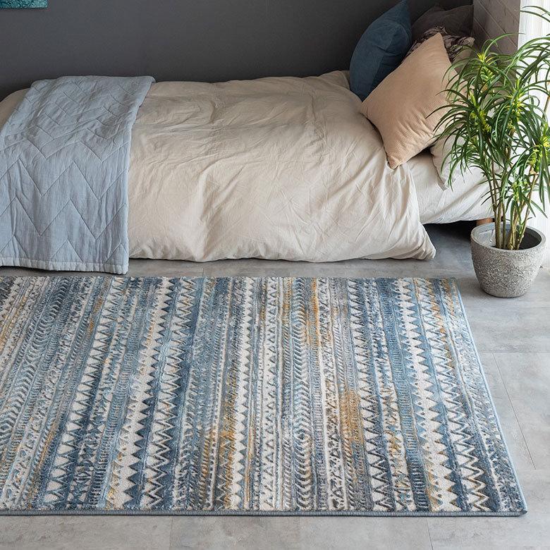 ラグ マット 130×190cm エジプト製 ペルシャ 絨毯風 幾何学模様  ウィルトン織 アンティーク風 じゅうたん カーペット おしゃれ 敷物  長方形 西海岸  eg84122 | ELEMENTS（インテリア） | 01