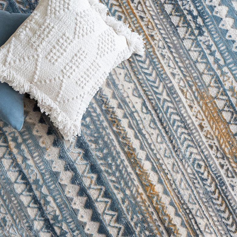 ラグ マット 130×190cm エジプト製 ペルシャ 絨毯風 幾何学模様  ウィルトン織 アンティーク風 じゅうたん カーペット おしゃれ 敷物  長方形 西海岸  eg84122 | ELEMENTS（インテリア） | 16