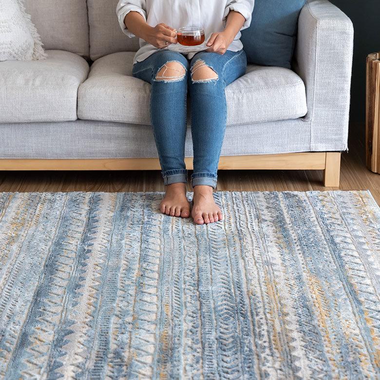 ラグ マット 130×190cm エジプト製 ペルシャ 絨毯風 幾何学模様  ウィルトン織 アンティーク風 じゅうたん カーペット おしゃれ 敷物  長方形 西海岸  eg84122 | ELEMENTS（インテリア） | 17