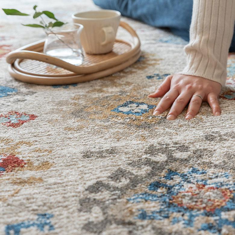 ELEMENTS ラグ マット 約 130×190cm ペルシャ 絨毯 風 アンティーク風