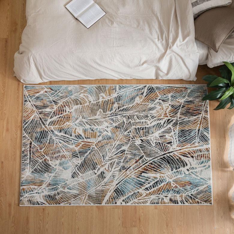 ラグ マット エジプト製 ペルシャ リーフ ボタニカル アンティーク風 絨毯 じゅうたん カーペット おしゃれ 敷物 ヴィンテージ風 リゾート 柄  西海岸  eg84131 | ELEMENTS（インテリア） | 11