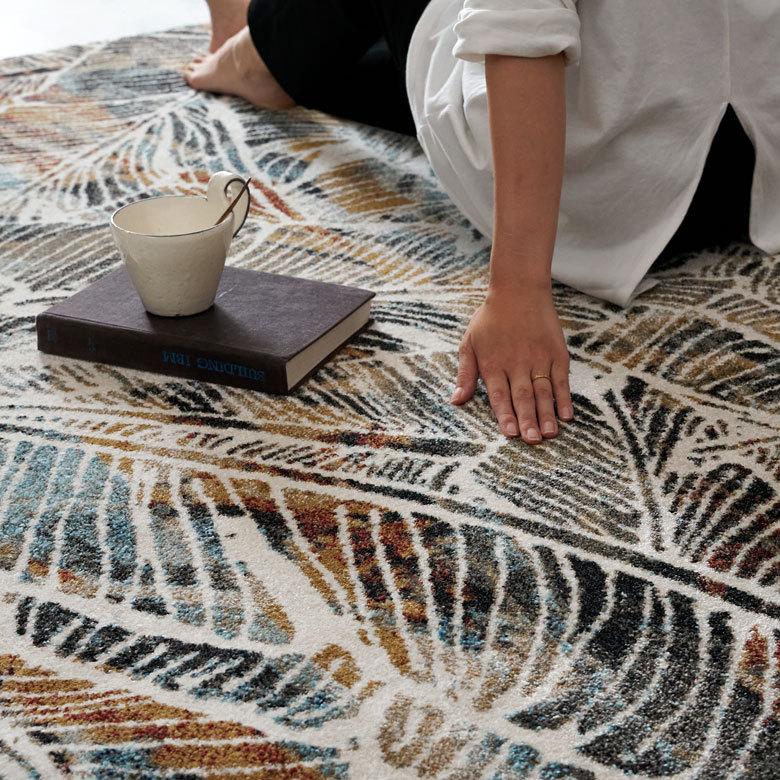 ラグ マット エジプト製 ペルシャ リーフ ボタニカル アンティーク風 絨毯 じゅうたん カーペット おしゃれ 敷物 ヴィンテージ風 リゾート 柄  西海岸  eg84131 | ELEMENTS（インテリア） | 03