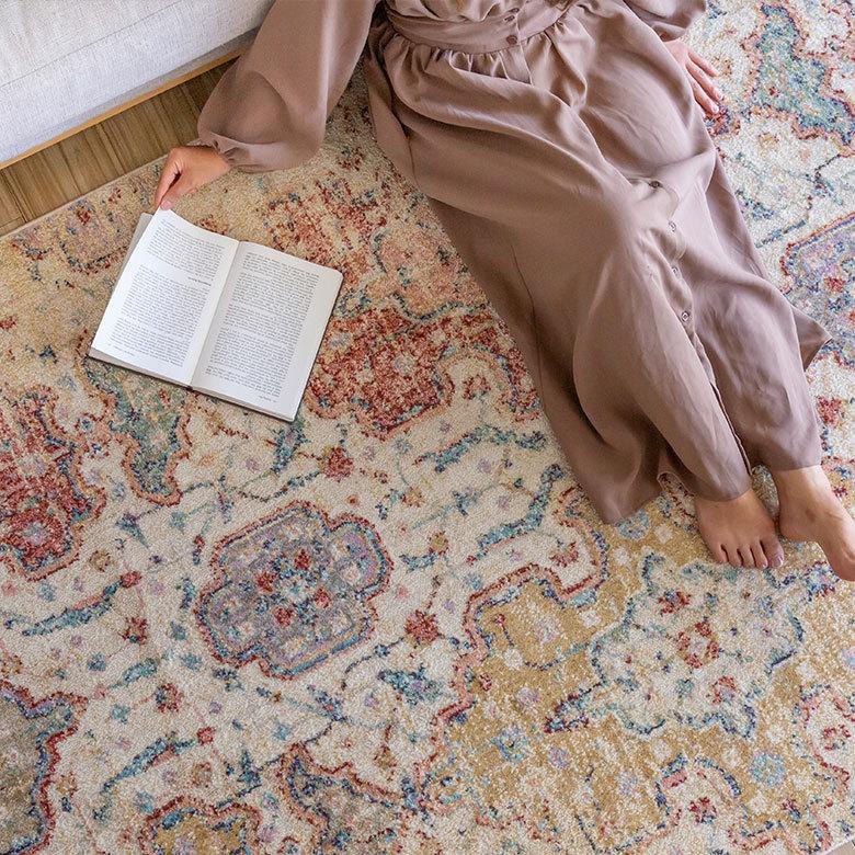 ラグ マット 130×190cm エジプト製 ペルシャ 絨毯 幾何学模様  ウィルトン織 アンティーク 風 じゅうたん カーペット おしゃれ 敷物  長方形 アジアン  eg84142 | ブランド登録なし | 10