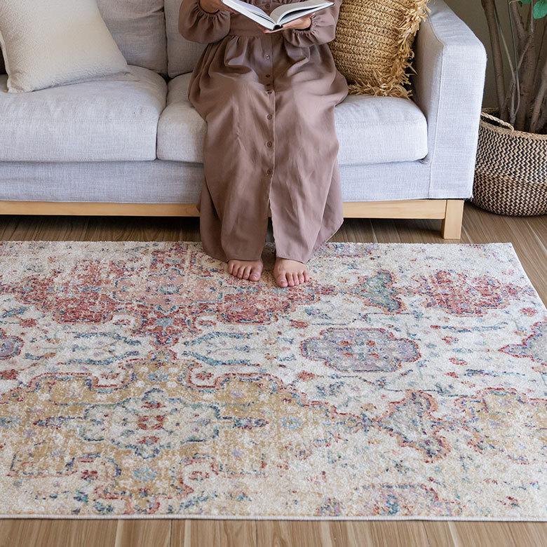 ラグ マット 130×190cm エジプト製 ペルシャ 絨毯 幾何学模様  ウィルトン織 アンティーク 風 じゅうたん カーペット おしゃれ 敷物  長方形 アジアン  eg84142 | ブランド登録なし | 17