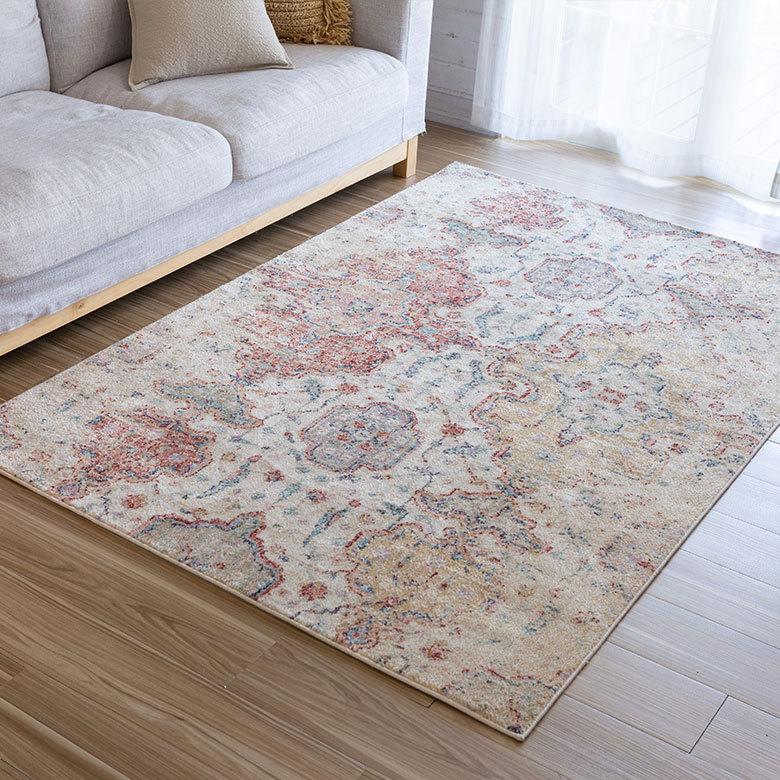 ラグ マット 130×190cm エジプト製 ペルシャ 絨毯 幾何学模様  ウィルトン織 アンティーク 風 じゅうたん カーペット おしゃれ 敷物  長方形 アジアン  eg84142 | ブランド登録なし | 03