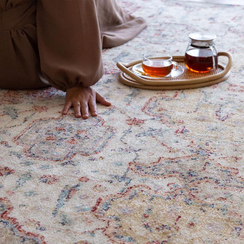 ラグ マット 130×190cm エジプト製 ペルシャ 絨毯 幾何学模様  ウィルトン織 アンティーク 風 じゅうたん カーペット おしゃれ 敷物  長方形 アジアン  eg84142 | ブランド登録なし | 06