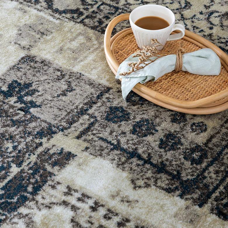 ELEMENTS ラグ ラグマット 約 133×190 cm ヴィンテージ風 ビンテージ風