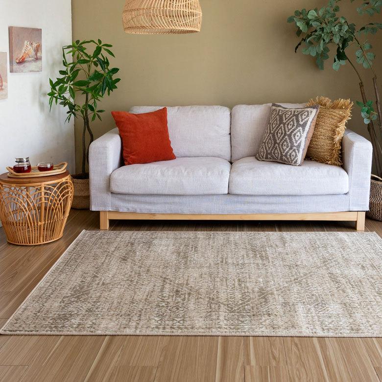 ラグ マット 130×190cm エジプト製 ペルシャ 絨毯 幾何学模様  ウィルトン織 アンティーク 風 じゅうたん カーペット おしゃれ 敷物  長方形 アジアン  eg84160 | ブランド登録なし | 01