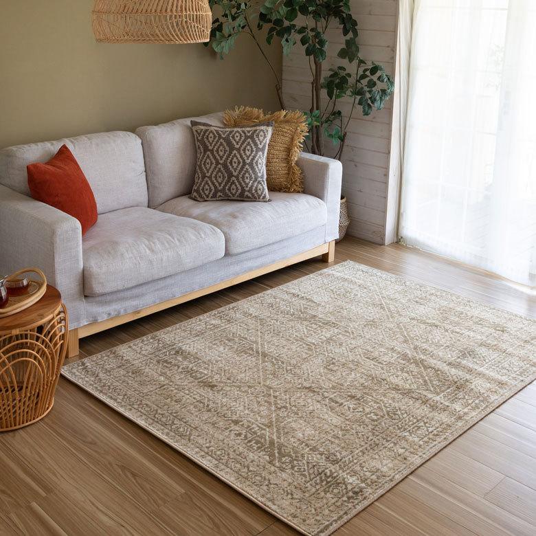 ラグ マット 130×190cm エジプト製 ペルシャ 絨毯 幾何学模様  ウィルトン織 アンティーク 風 じゅうたん カーペット おしゃれ 敷物  長方形 アジアン  eg84160 | ブランド登録なし | 11