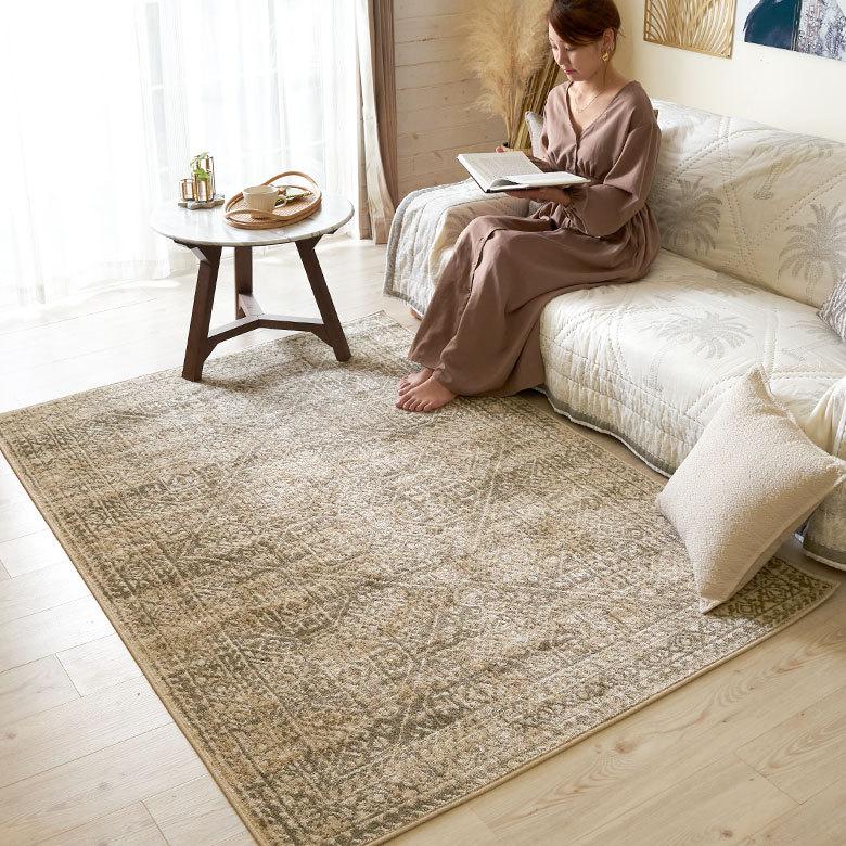 ラグ マット 130×190cm エジプト製 ペルシャ 絨毯 幾何学模様  ウィルトン織 アンティーク 風 じゅうたん カーペット おしゃれ 敷物  長方形 アジアン  eg84160 | ブランド登録なし | 15