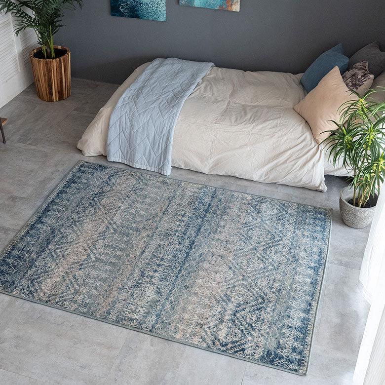 ラグ マット 130×190cm エジプト製 ペルシャ 絨毯風 幾何学模様  ウィルトン織 アンティーク風 じゅうたん カーペット おしゃれ 敷物  長方形 西海岸  eg84162 | ELEMENTS（インテリア） | 13