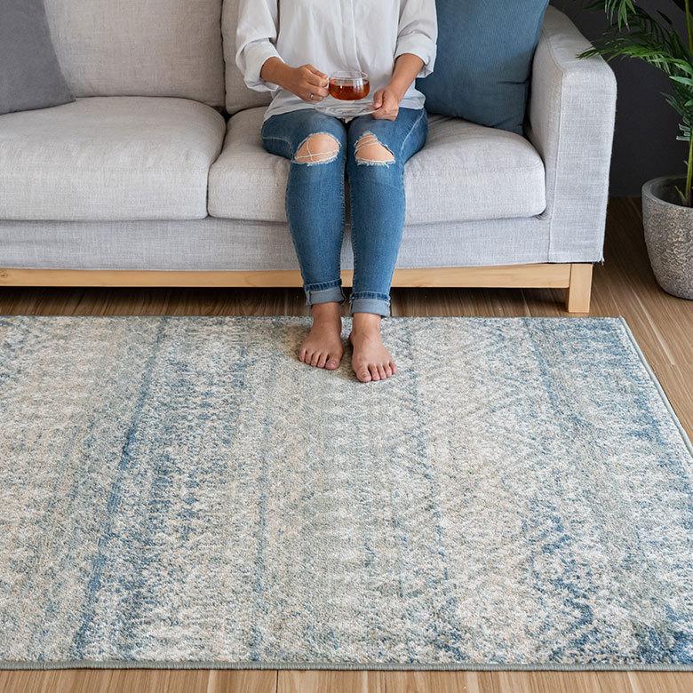 ラグ マット 130×190cm エジプト製 ペルシャ 絨毯風 幾何学模様  ウィルトン織 アンティーク風 じゅうたん カーペット おしゃれ 敷物  長方形 西海岸  eg84162 | ELEMENTS（インテリア） | 17